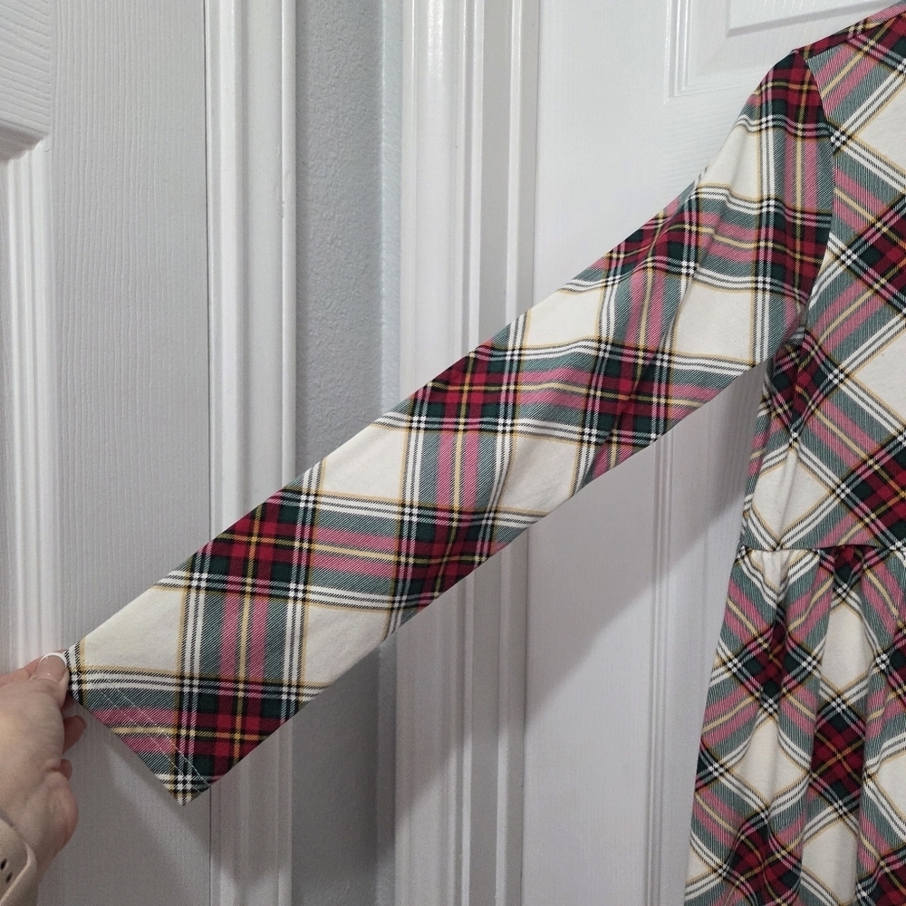 The Children's Place Holiday Plaid Long Sleeve Skater Dress Size XXL - Picture 5 of 11